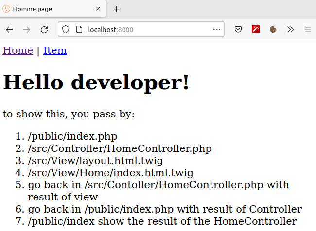 screenshot of home page